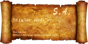 Stigler Azár névjegykártya